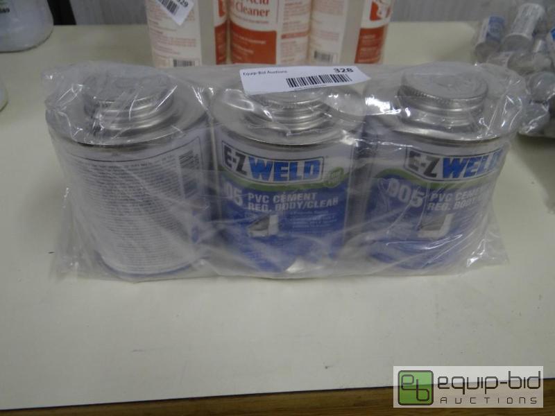 lot 328 image: 3 cans of E-Z Weld PVC cement....