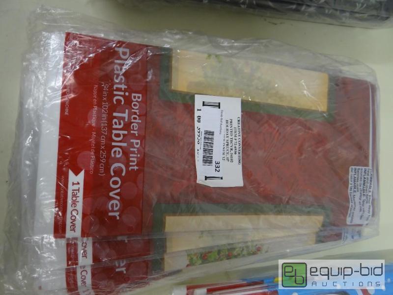 lot 332 image: Lot of 12 new 54&quot x 102&quot plastic ta...