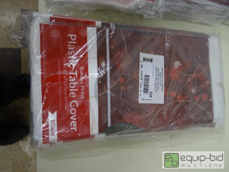 lot 334 image: Lot of 12 new 54&quot x 102&quot plastic ta...