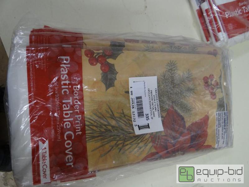 lot 335 image: Lot of 12 new 54&quot x 102&quot plastic ta...