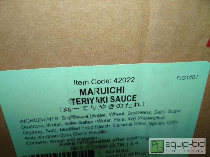 lot 336 image: Case of 4 gallons of Maruichi Teriyaki sauce....