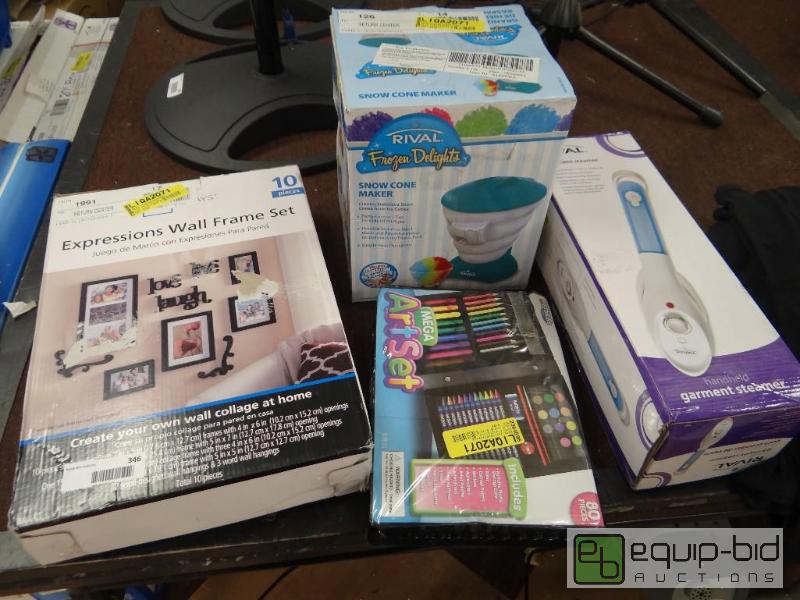 lot 346 image: Wall frame set, art set, snow cone maker, gar...