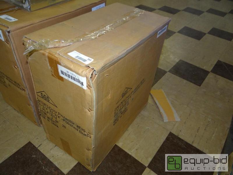 lot 353 image: Case of 36 new polished brass door protectors...