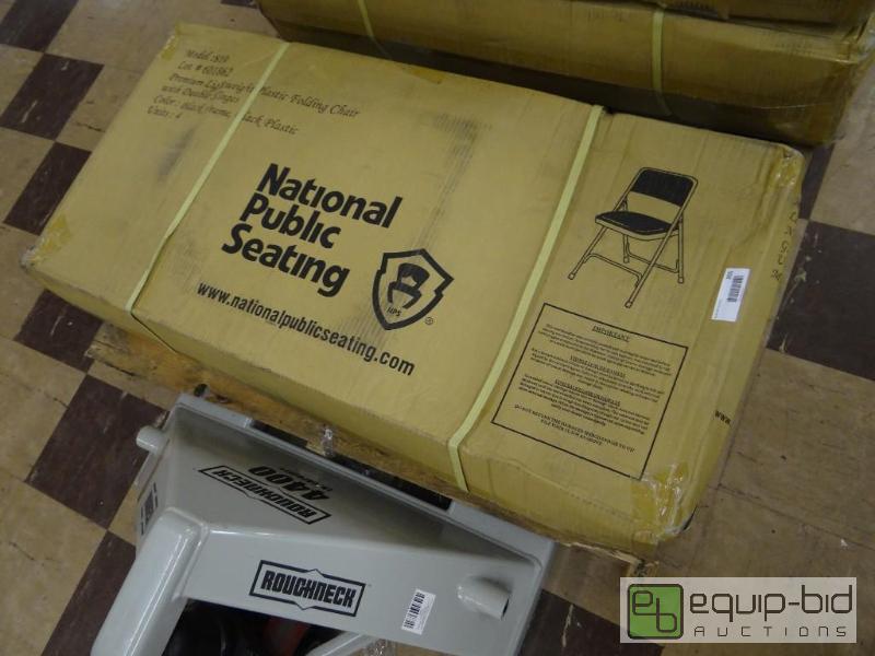 lot 355 image: Case of 4 new folding chairs in box....