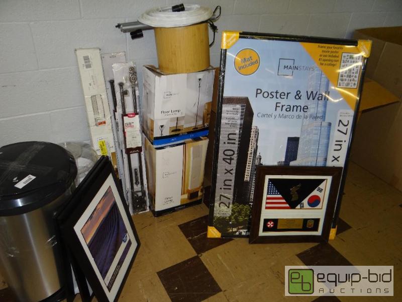 lot 385 image: Lot of home goods.  Poster frames, picture fr...