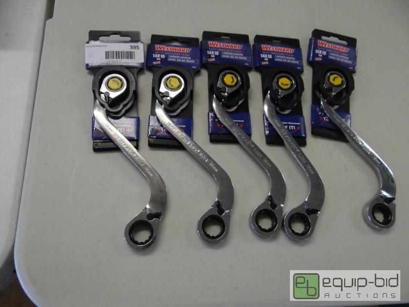 lot 395 image: Lot of 5 new 14 x 16 mm S reversible ratcheti...