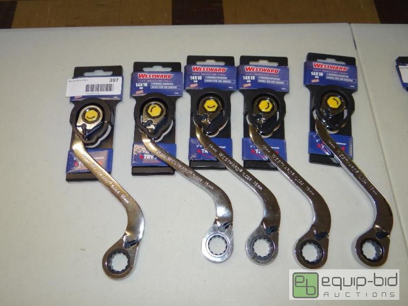 lot 397 image: Lot of 5 new 14 x 16 mm S reversible ratcheti...