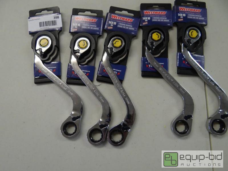 lot 398 image: Lot of 5 new 14 x 16 mm S reversible ratcheti...