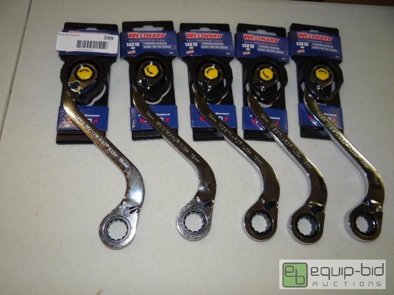 lot 399 image: Lot of 5 new 14 x 16 mm S reversible ratcheti...