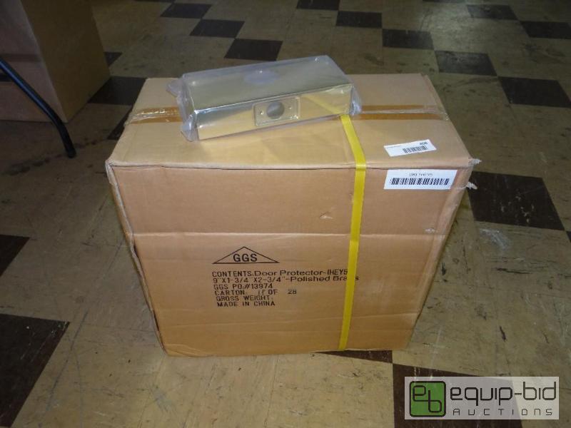 lot 408 image: Case of 36 new polished brass door protectors...