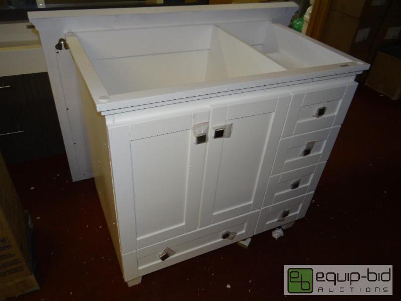 lot 415 image: Wyndham collection white bathroom vanity with...