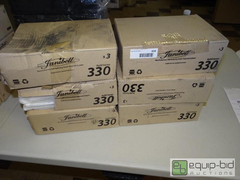 lot 434 image: Lot of 6 boxes of Fanibell trash bags....