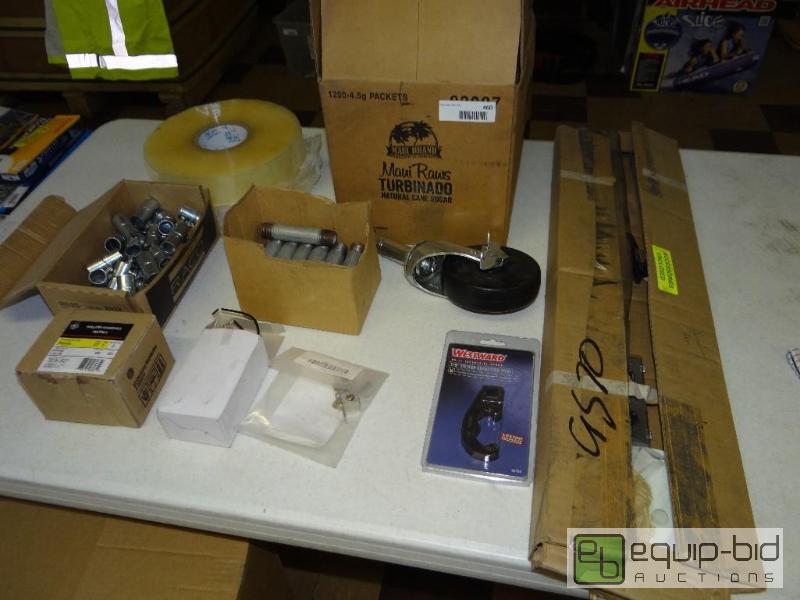 lot 460 image: Lot of pipe, fittings, tape, sugar packets, m...