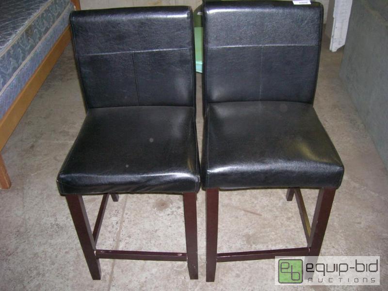 lot 628 image: Two Faux Leather Bar Height Chairs