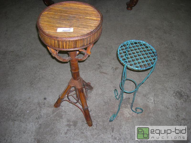 lot 652 image: Two Wicker & Metal Plant Stands