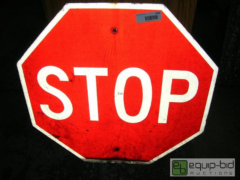 lot 675 image: Vintage Small Road Stop Sign