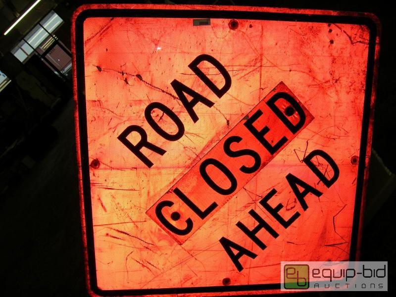 lot 677 image: Huge 66 Road Closed  Work Ahead Sign