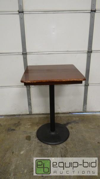 lot 254B image: 30 Square Bar Height Heavy Oak Top Table