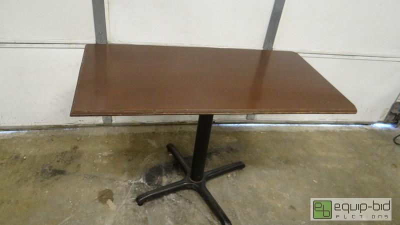 lot 259A image: 26X48 Dark Stained Poplar Top Table