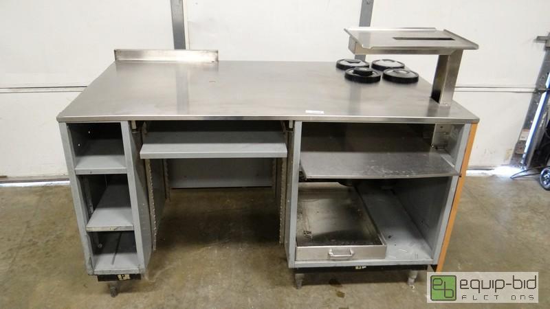 lot 350 image: 61 Inch Stainless Top Register Station With EZ-Fit Cup Dispenser