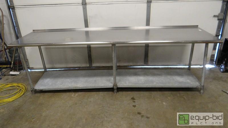 lot 351 image: 108 Inch Stainles Top Table With Riser