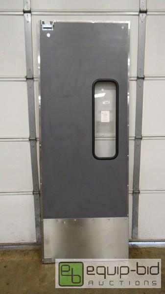 lot 521 image: Brand New Gray Kitchen Door With Stainless Kick Plate