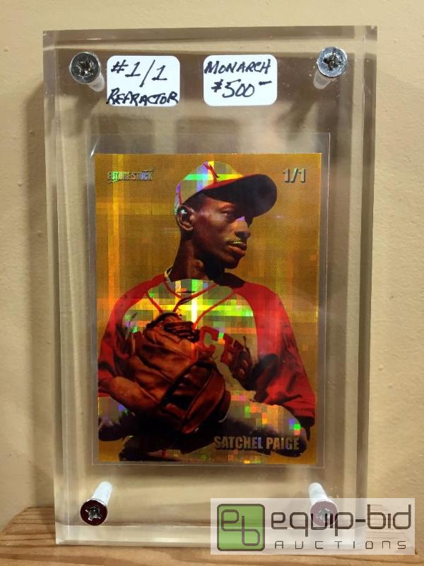 lot 1001 image: Satchel Paige Kansas City Monarchs Refractor SP - ONLY ONE EVER MADE - Serial #11 VALUE $500