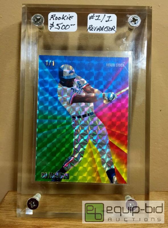 lot 1002 image: Bo Jackson Future Stock Memphis  ROOKIE Refractor - ONLY ONE EVER MADE - Serial #11 VALUE $500
