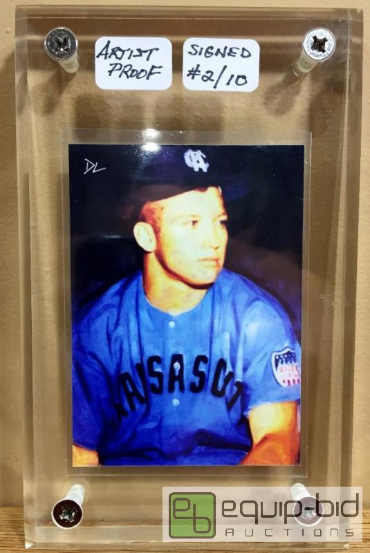 lot 1004 image: Mickey Mantle Kansas City Blues Sketch ARTIST PROOF - #210 INCREDIBLY RARE - VALUE $250
