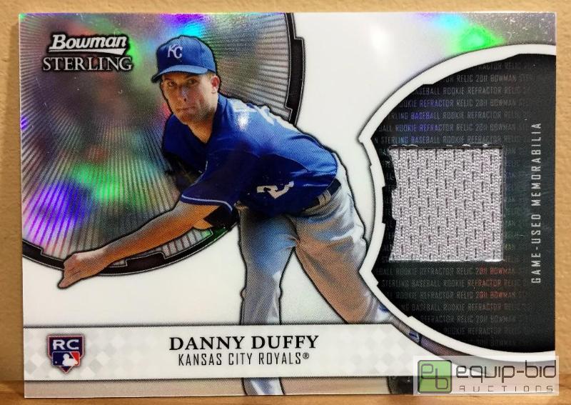 lot 1009 image: DANNY DUFFY 2011 BOWMAN STERLING REFRACTOR GAME USED JERSEY  ROOKIE