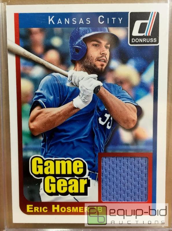 lot 1012 image: 2014 Donruss Game Gear Eric Hosmer Game-used Jersey Kansas City Royals
