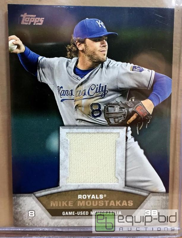 lot 1013 image: Mike Moustakas 2013 Topps Mini Game Used Memorabilia Relic Jersey Royals