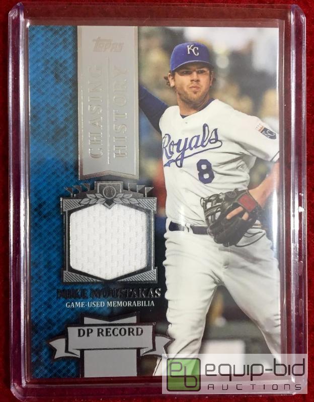 lot 1014 image: 2013 Topps Chasing History Game-Used Jersey Mike Moustakas #CHR-MIM Royals