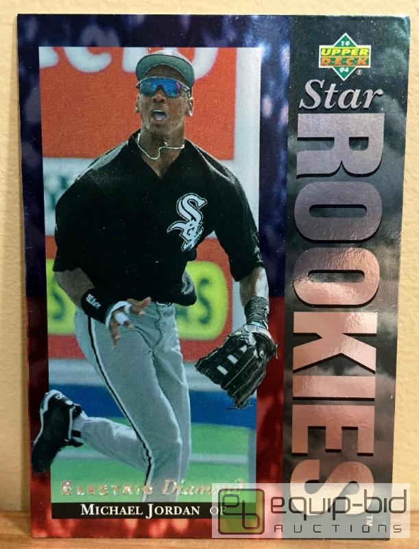 lot 1022 image: MICHAEL JORDAN 1994 Upper Deck Star Rookies ELECTRIC DIAMOND parallel White Sox