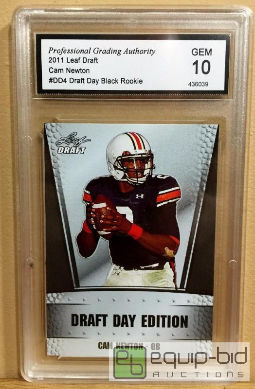 lot 1038 image: CAM NEWTON 2011 LEAF DRAFT RC GEM 10
