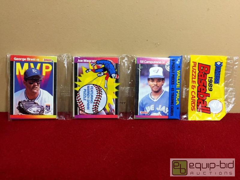 lot 1045 image: 1989 DONRUSS RACK PACK - GEORGE BRETT SHOWING ON FRONT - AMAZINGLY RARE - DONT MISS OUT