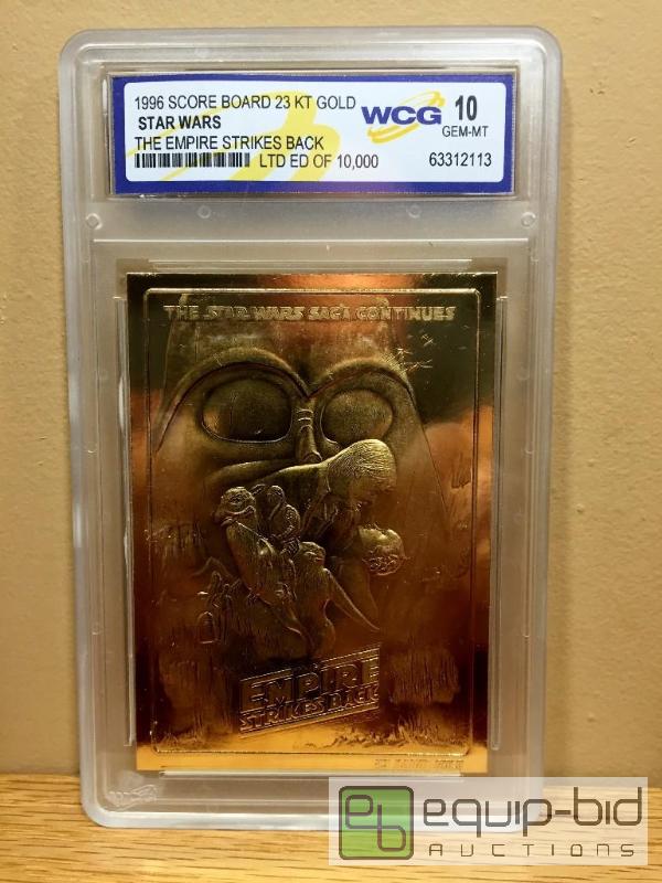 lot 1061 image: Star Wars SHADOWS OF THE EMPIRE 23KT Gold Card Sculptured - GRADED GEM MINT 10 - GRADED VALUE $100