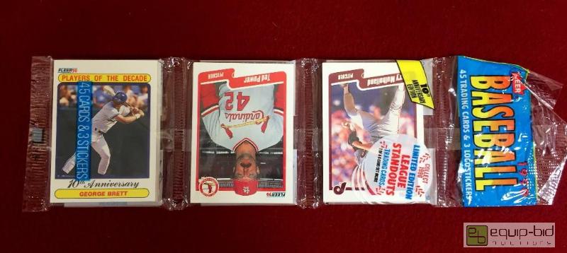 lot 1071 image: RARE 1990 FLEER RACK PACK WITH GEORGE BRETT SHOWING ON FRONT