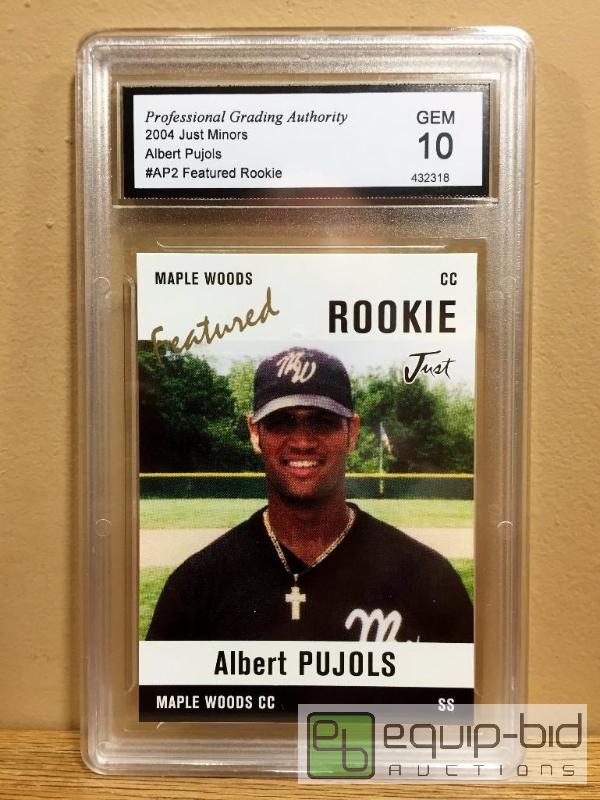 lot 1082 image: ALBERT PUJOLS 2004 JUST MINORS #AP2 FEATURED ROOKIE GEM 10