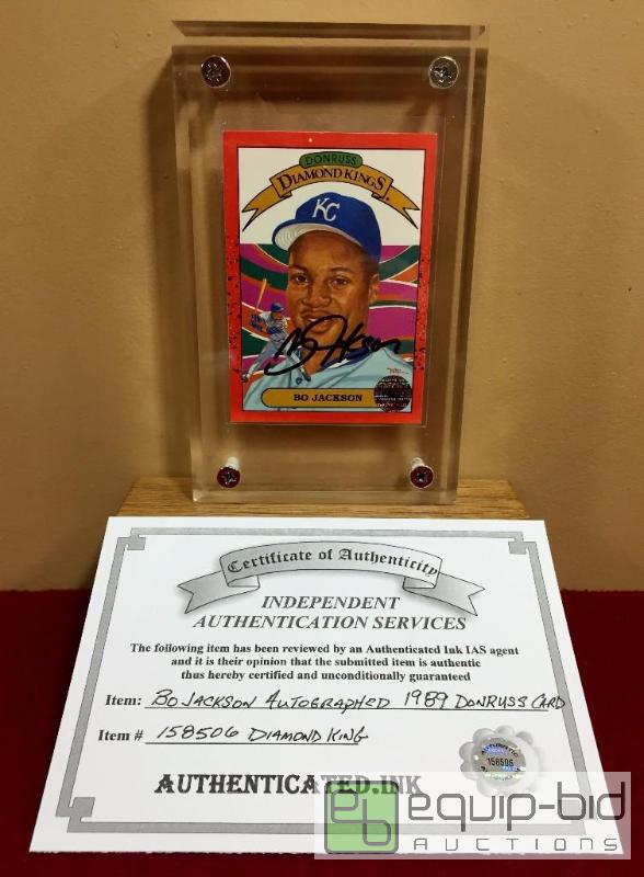 lot 1083 image: AUTHENTIC BO JACKSON DIAMOND KINGS AUTOGRAPHED CARD