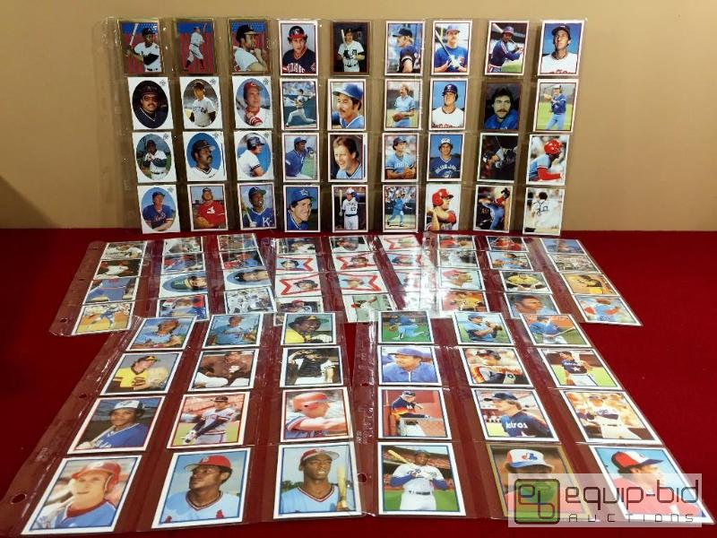 lot 1085 image: 1983 TOPPS STICKERS LOT (121) DIFFERENT IN ENOR CARD SLEEVES