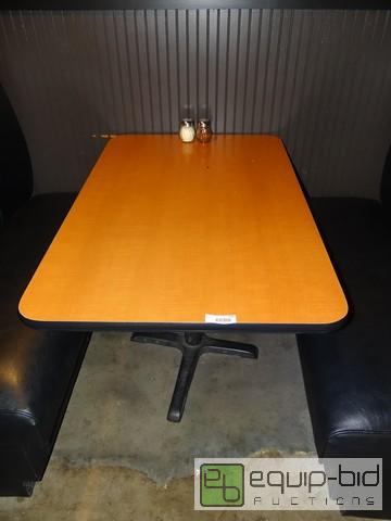 lot 563 image: Faux Maple Top Table With Iron Base