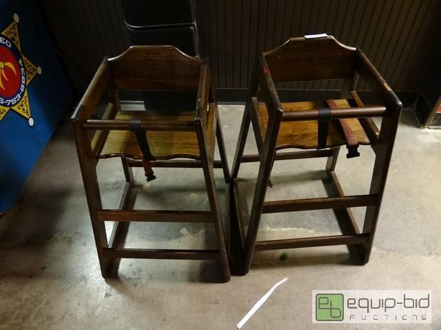 lot 582 image: (2) Wooden High Chairs