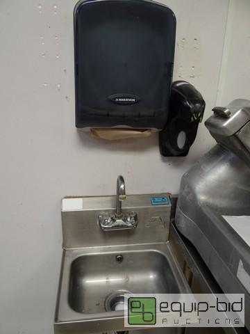lot 615 image: Advance Tabco Stainless Steel Hand Sink With Paper Towel And Soap Dispenser