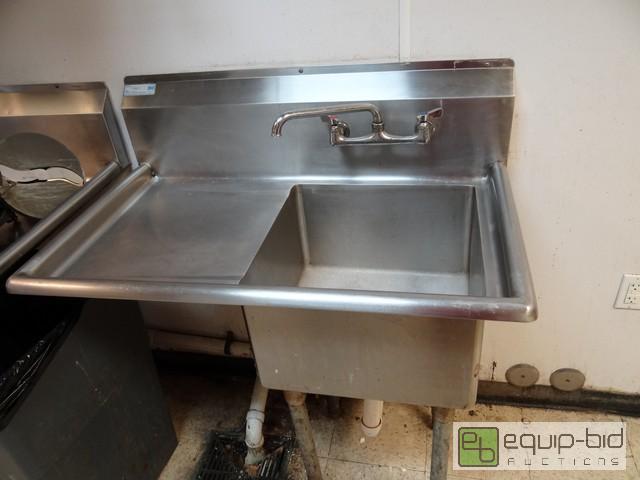 lot 617 image: Stainless Steel Sink With Left Side Drain Board