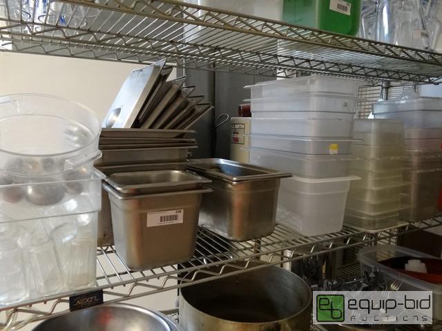 lot 638 image: Large Lot Of Plastic And Stainless Insert Pans