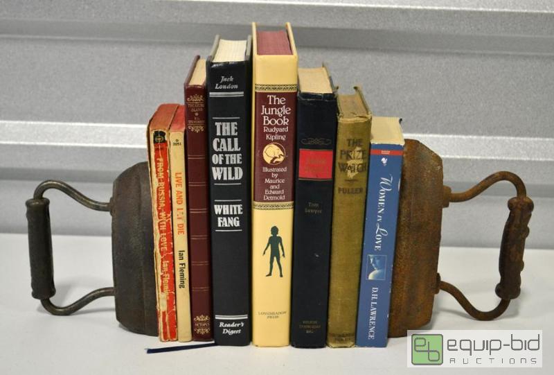 lot 2020 image: 2 Antique Irons and Books
