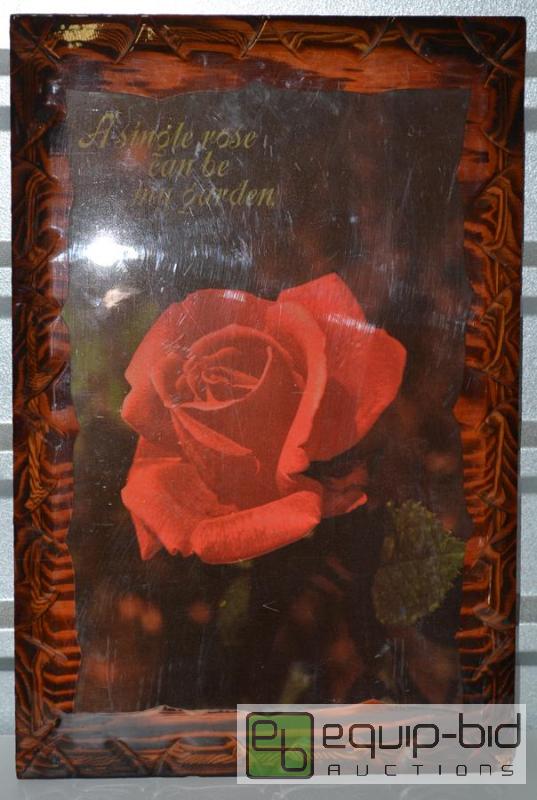 lot 2079 image: Photo print of a Rose mounted onto wood
