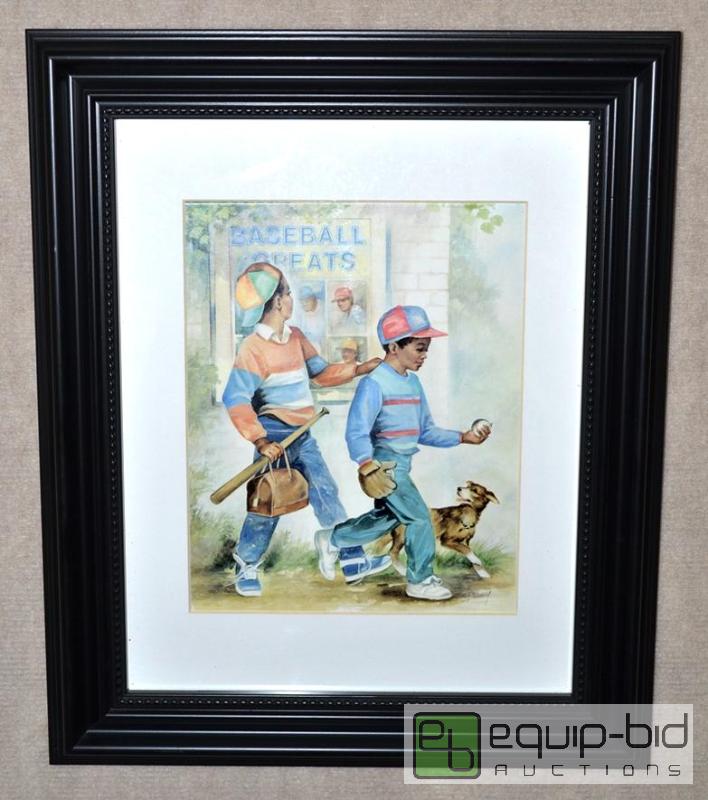 lot 2081 image: Baseball Greats - framed print - signed by the artist
