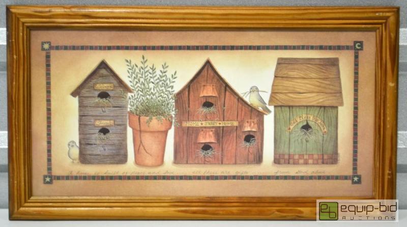 lot 2084 image: Birdhouses - Framed Print